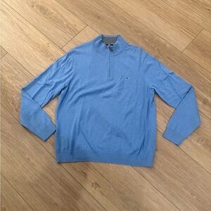 Vineyard Vines Men's Light Blue Quarter Zip-Up Sweater